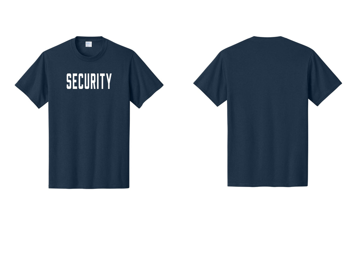 NYC Factory Unisex Security Black T-Shirt - Front Only - Navy