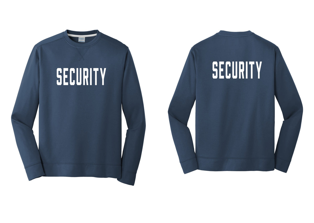NYC Factory Security Performance Fleece Crewneck Sweatshirt (Classic) - Front + Back - Navy