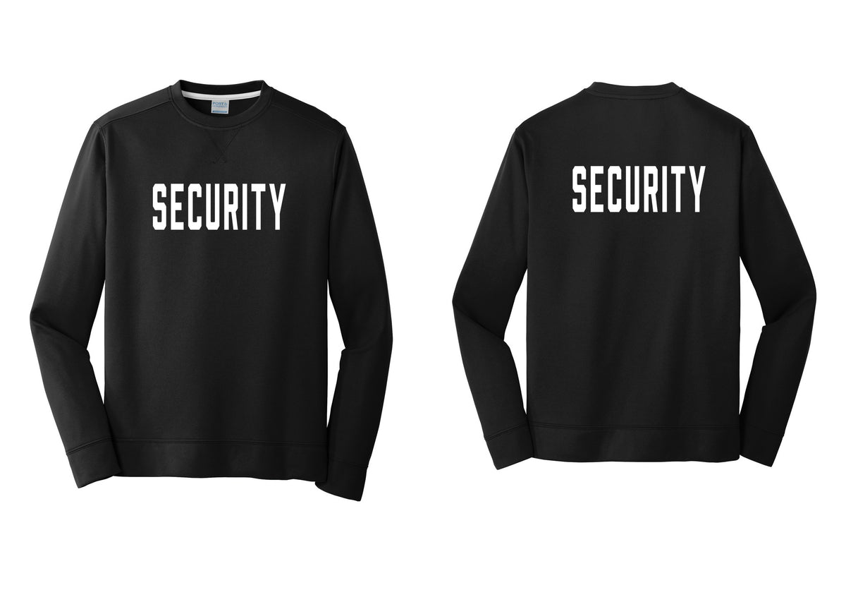 NYC Factory Security Performance Fleece Crewneck Sweatshirt (Classic) - Front + Back - Black