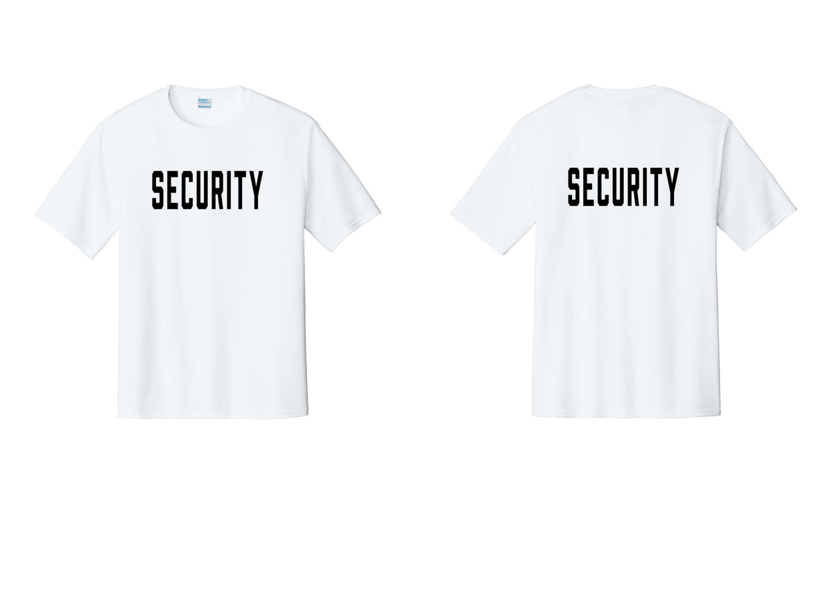 NYC Factory Security Performance T-Shirt (Classic) - Front + Back - White