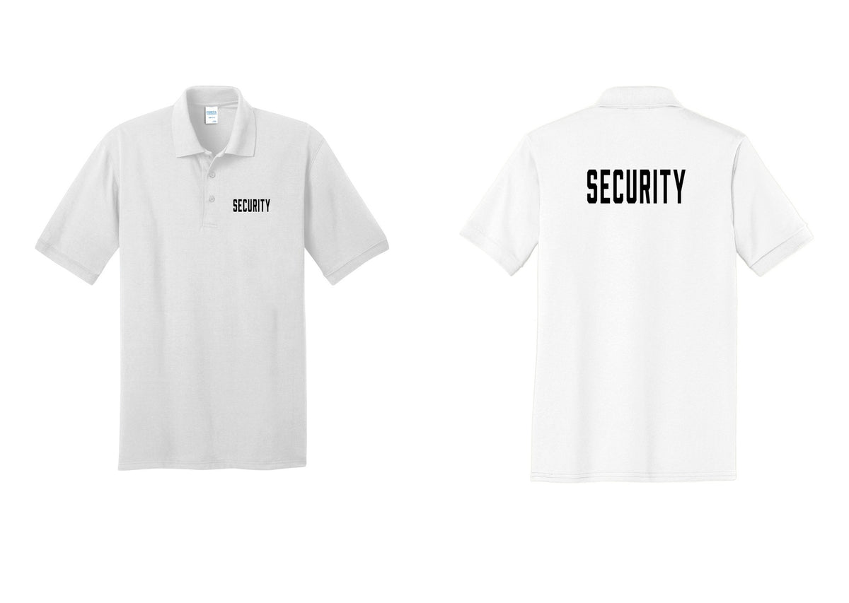 NYC Factory Security Polo Shirt (Classic) - Chest + Back - White