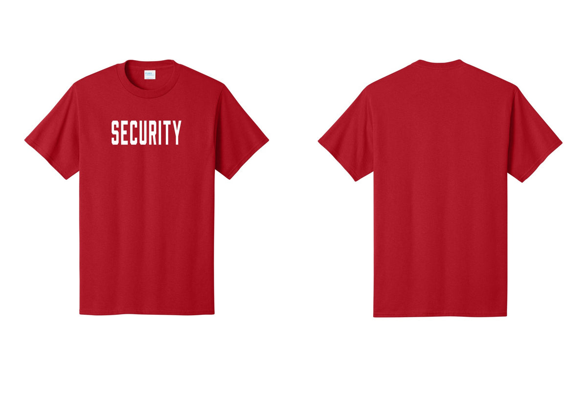 NYC Factory Security T-Shirt, Condensed Lettering - Front Only - Red