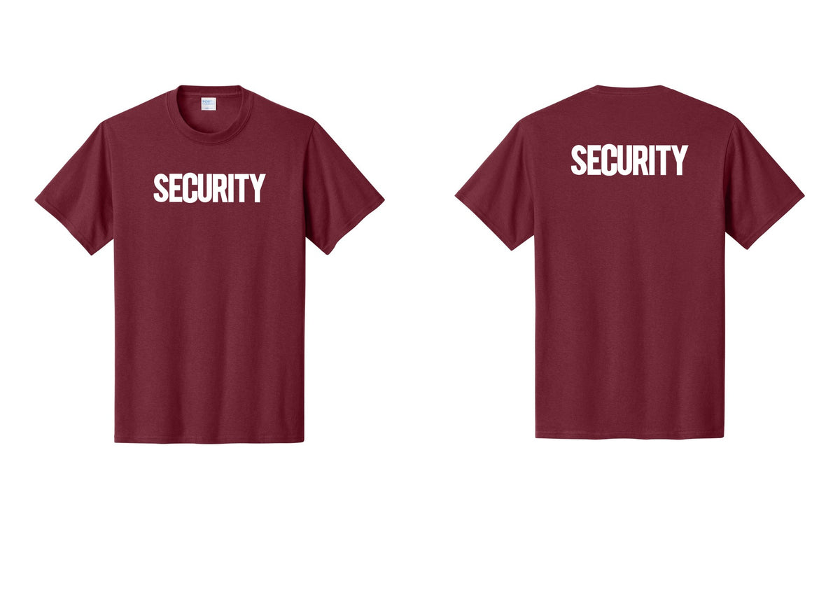 NYC Factory Men's Security Cotton T-Shirt - Front + Back - Cardinal