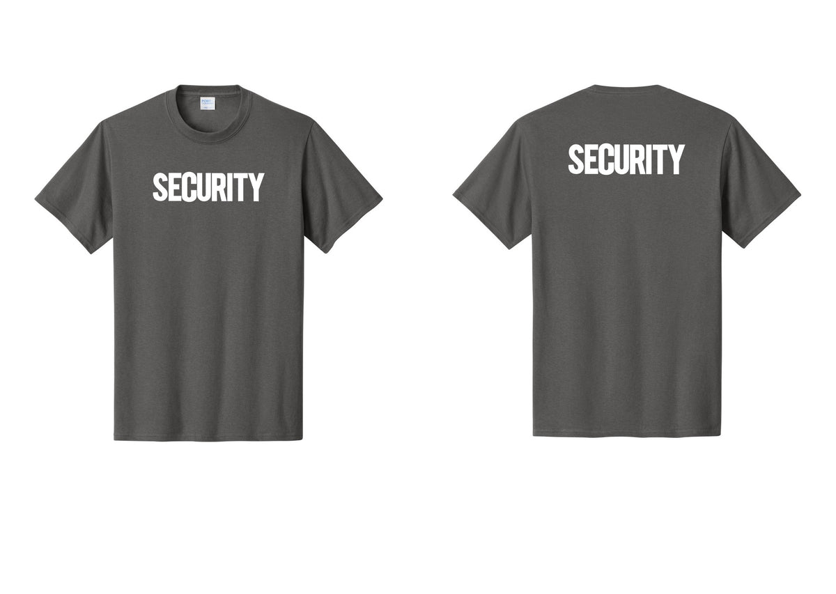NYC Factory Men's Security Cotton T-Shirt - Front + Back - Charcoal