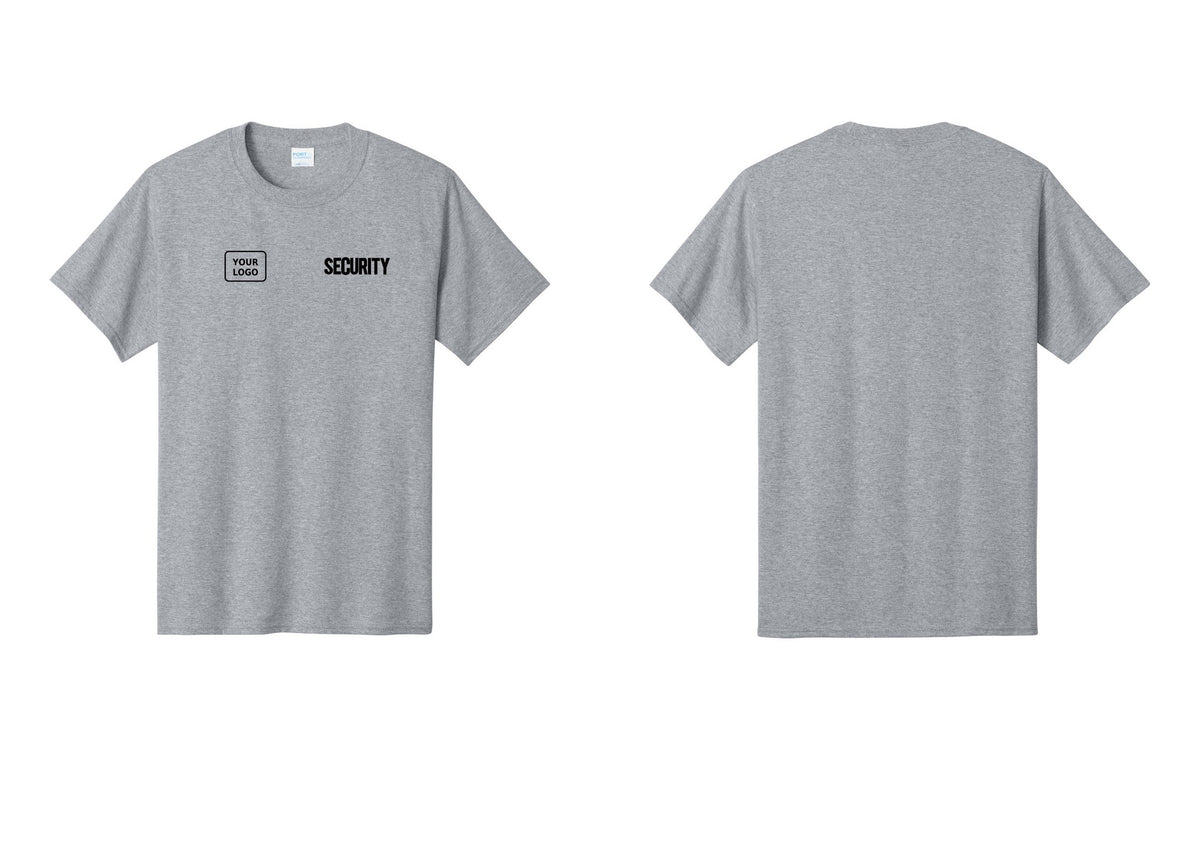 NYC Factory Custom Logo Men's Security Cotton T-Shirt - SECURITY + Your Logo - Athletic Heather