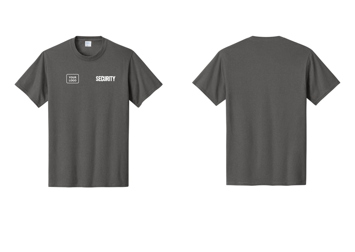 NYC Factory Custom Logo Men's Security Cotton T-Shirt - SECURITY + Your Logo - Charcoal
