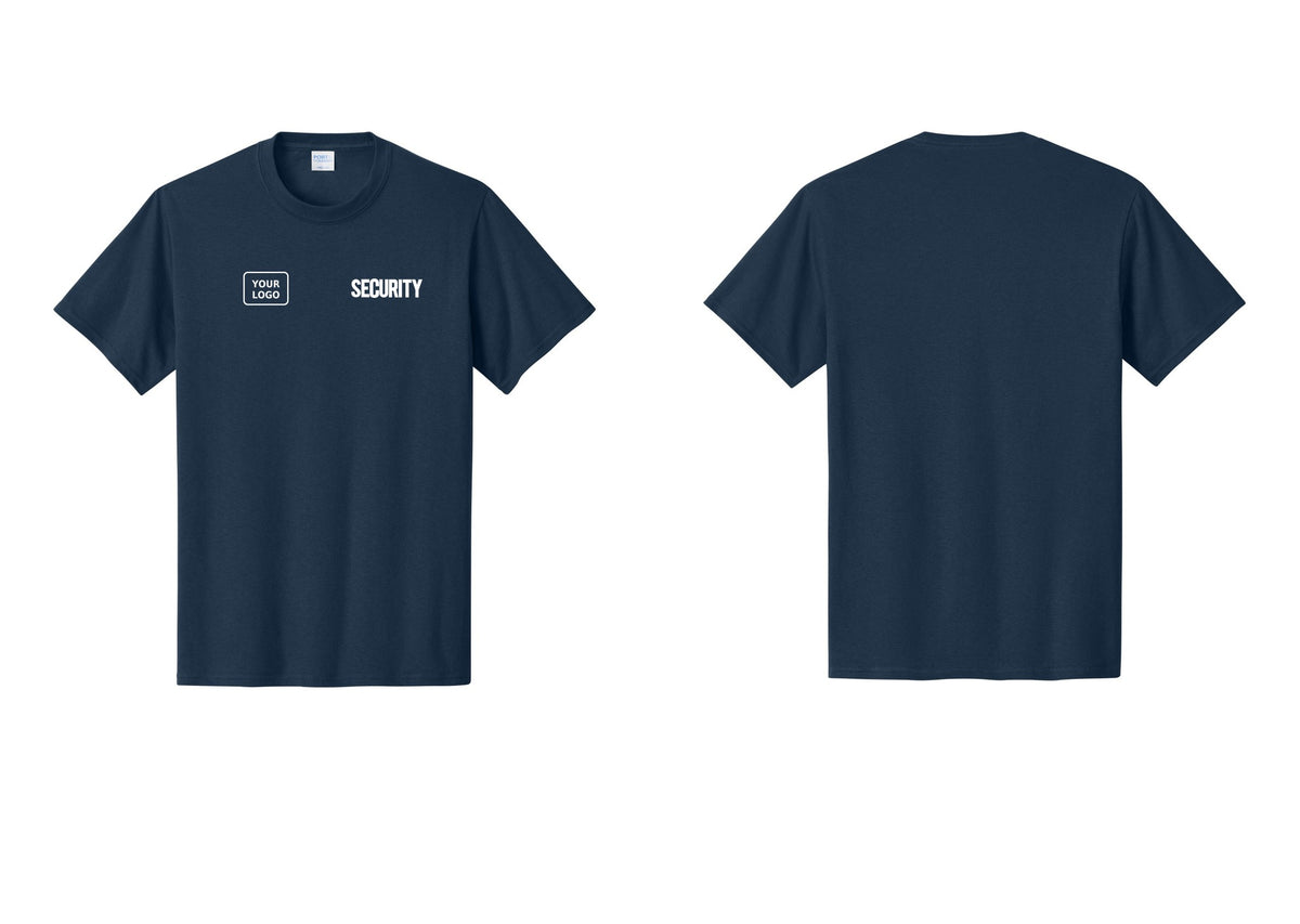 NYC Factory Custom Logo Men's Security Cotton T-Shirt - SECURITY + Your Logo - Navy