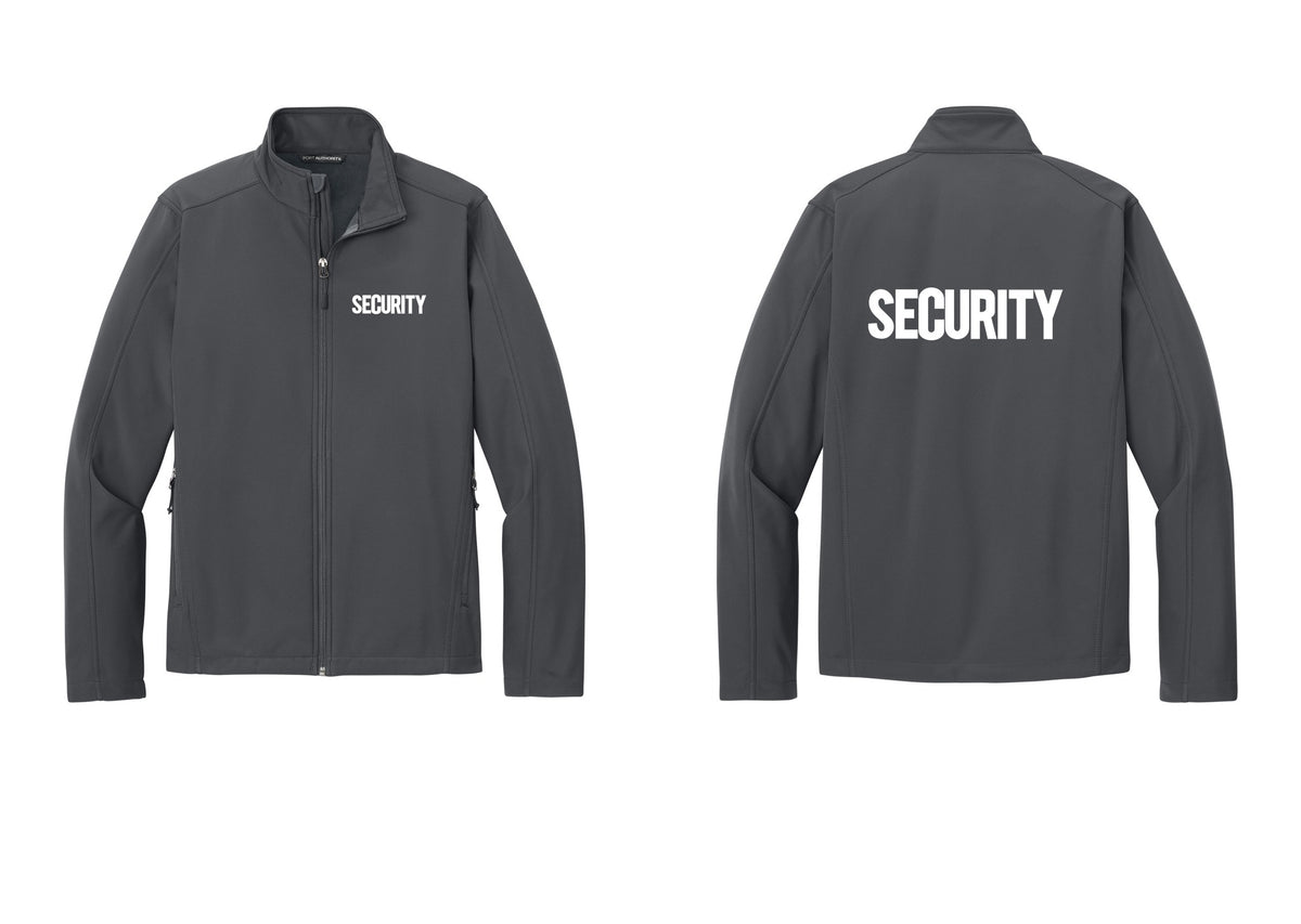 NYC Factory Security Soft Shell Jacket (Bold) - Chest + Back - Battleship Grey