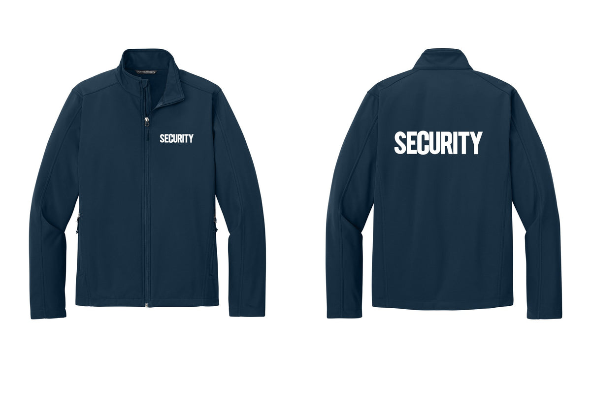 NYC Factory Security Soft Shell Jacket (Bold) - Chest + Back - Dress Blue Navy