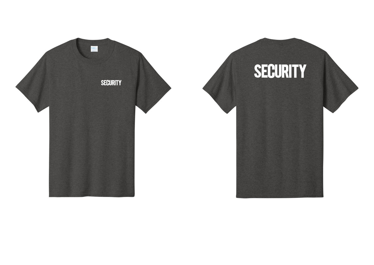 NYC Factory Men's Security Cotton T-Shirt - Chest + Back - Dark Heather Grey