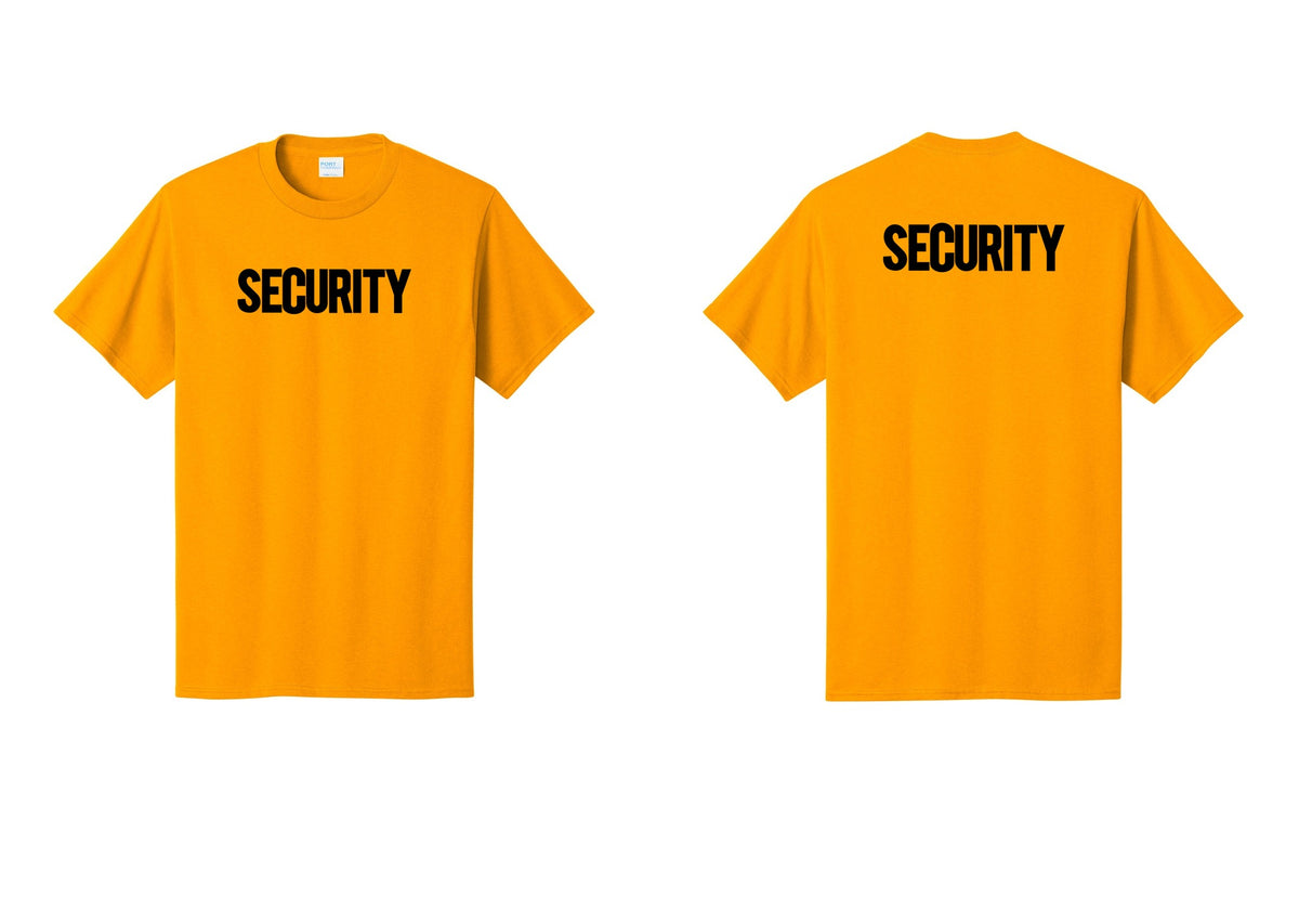 NYC Factory Men's Security Cotton T-Shirt - Front + Back - Gold