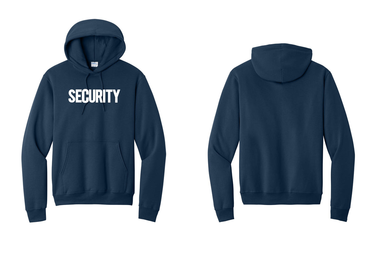 NYC Factory Security Cotton Fleece Pullover Hoodie (Bold) - Front Only - Navy