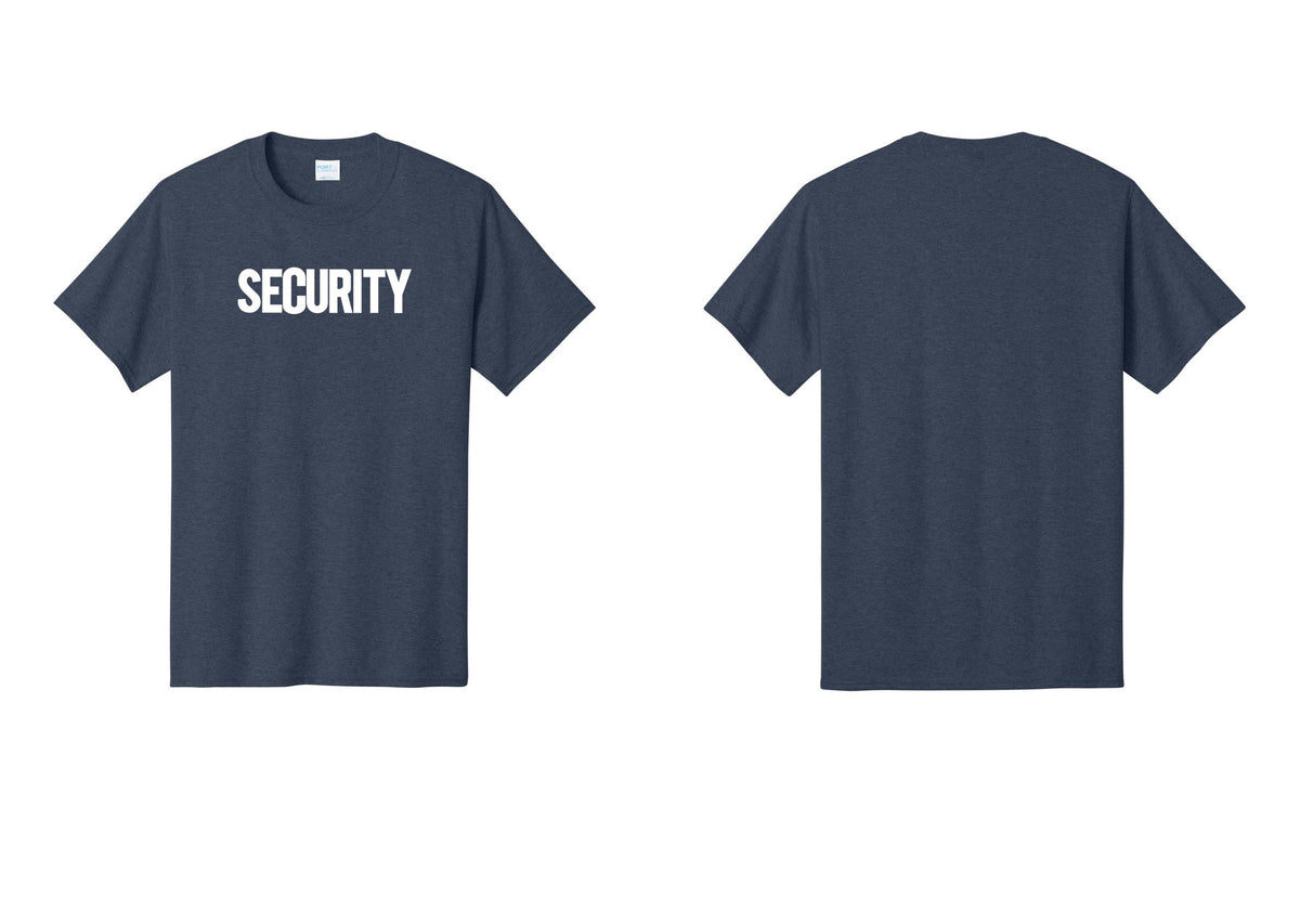 NYC Factory Men's Security Cotton T-Shirt - Front Only - Heather Navy