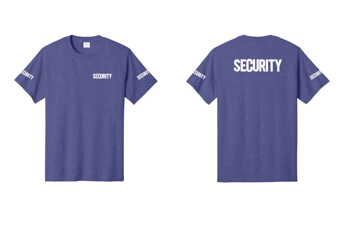 NYC Factory Men's Security Cotton T-Shirt - Chest + Back + Security Sleeves - Heather Purple