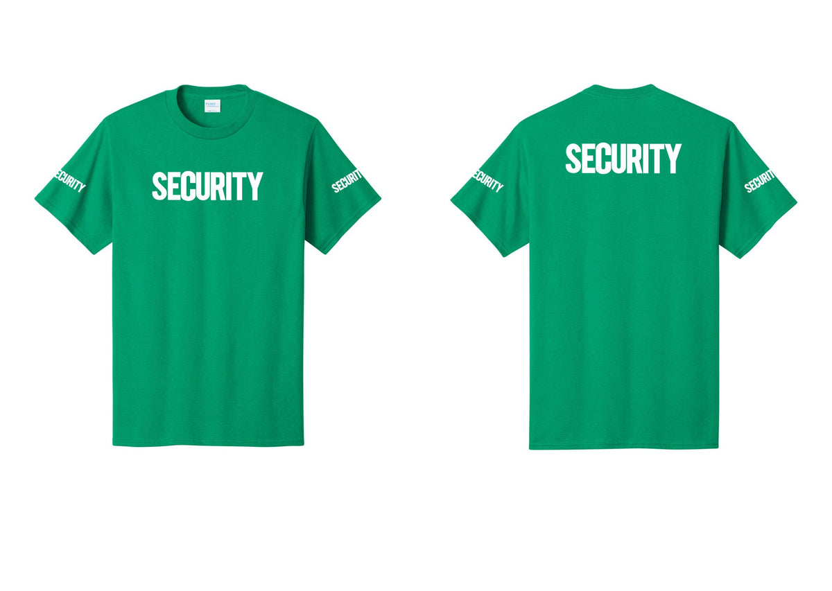 NYC Factory Men's Security Cotton T-Shirt - Front + Back + Security Sleeves - Kelly