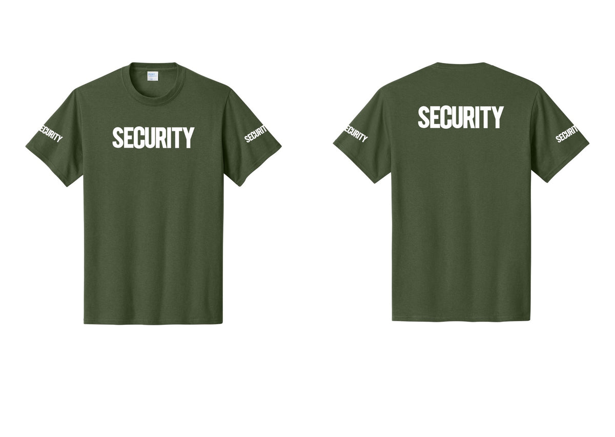 NYC Factory Men's Security Cotton T-Shirt - Front + Back + Security Sleeves - Olive