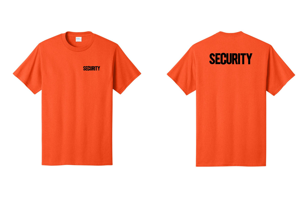 NYC Factory Men's Security Cotton T-Shirt - Chest + Back - Orange