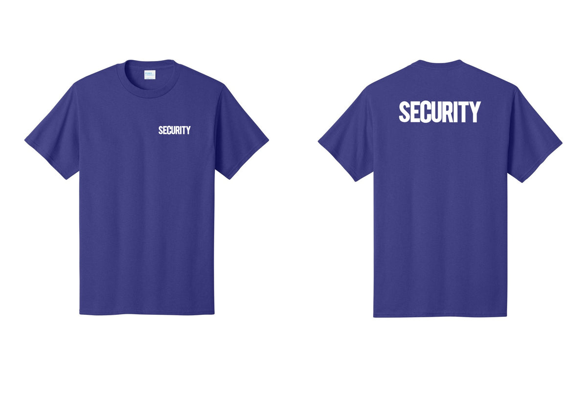 NYC Factory Men's Security Cotton T-Shirt - Chest + Back - Purple