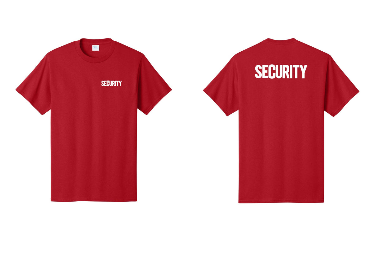 NYC Factory Men's Security Cotton T-Shirt - Chest + Back - Red