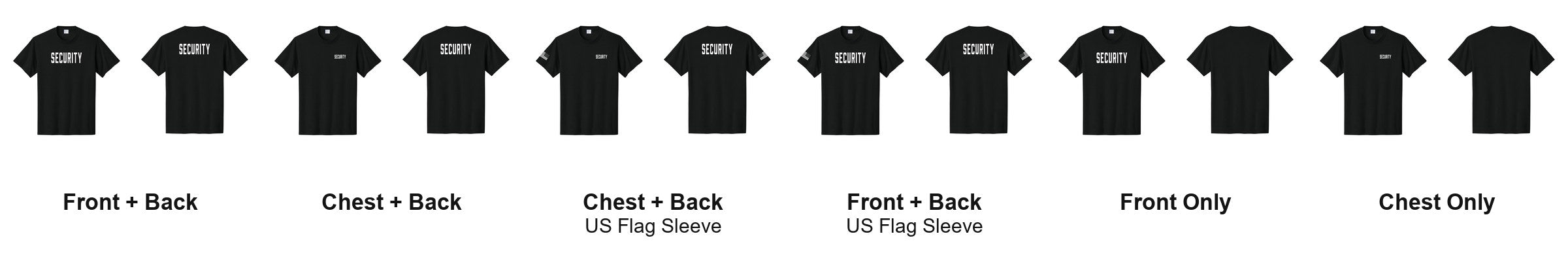 SECURITY t-shirt print layouts