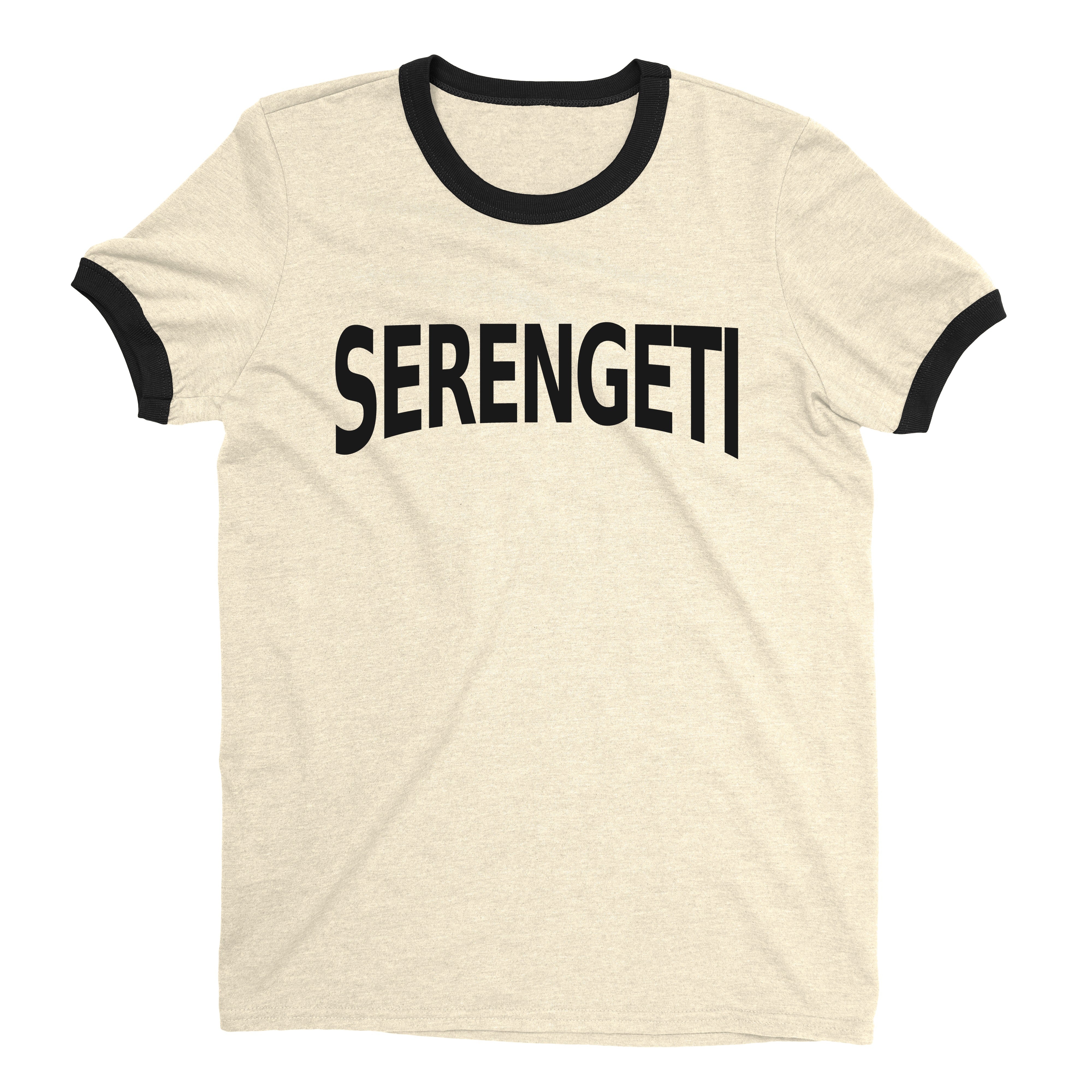 Serengeti National Park Ringer Tee Retro Style Men's T-Shirt - NYC Factory - Natural