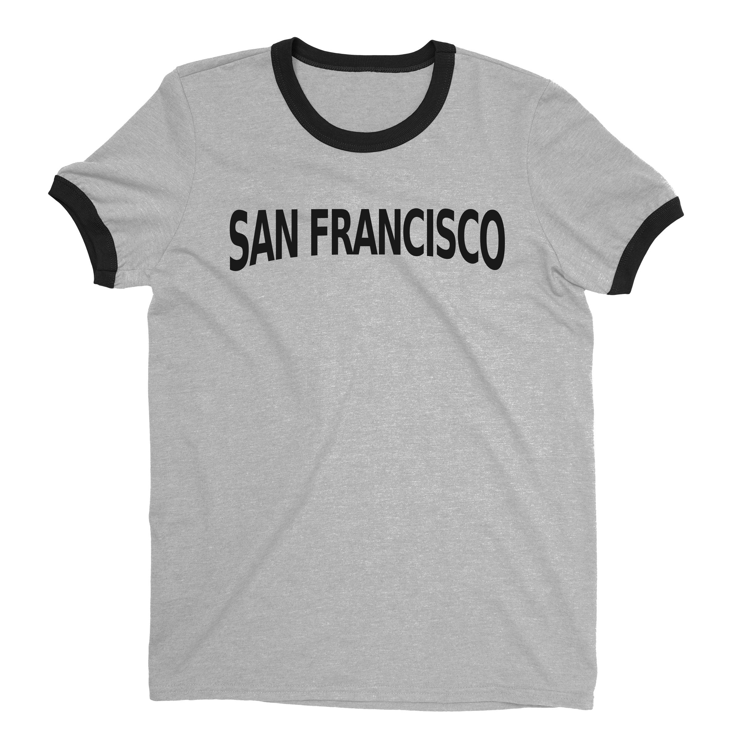 San Francisco Ringer Tee — Heather Gray