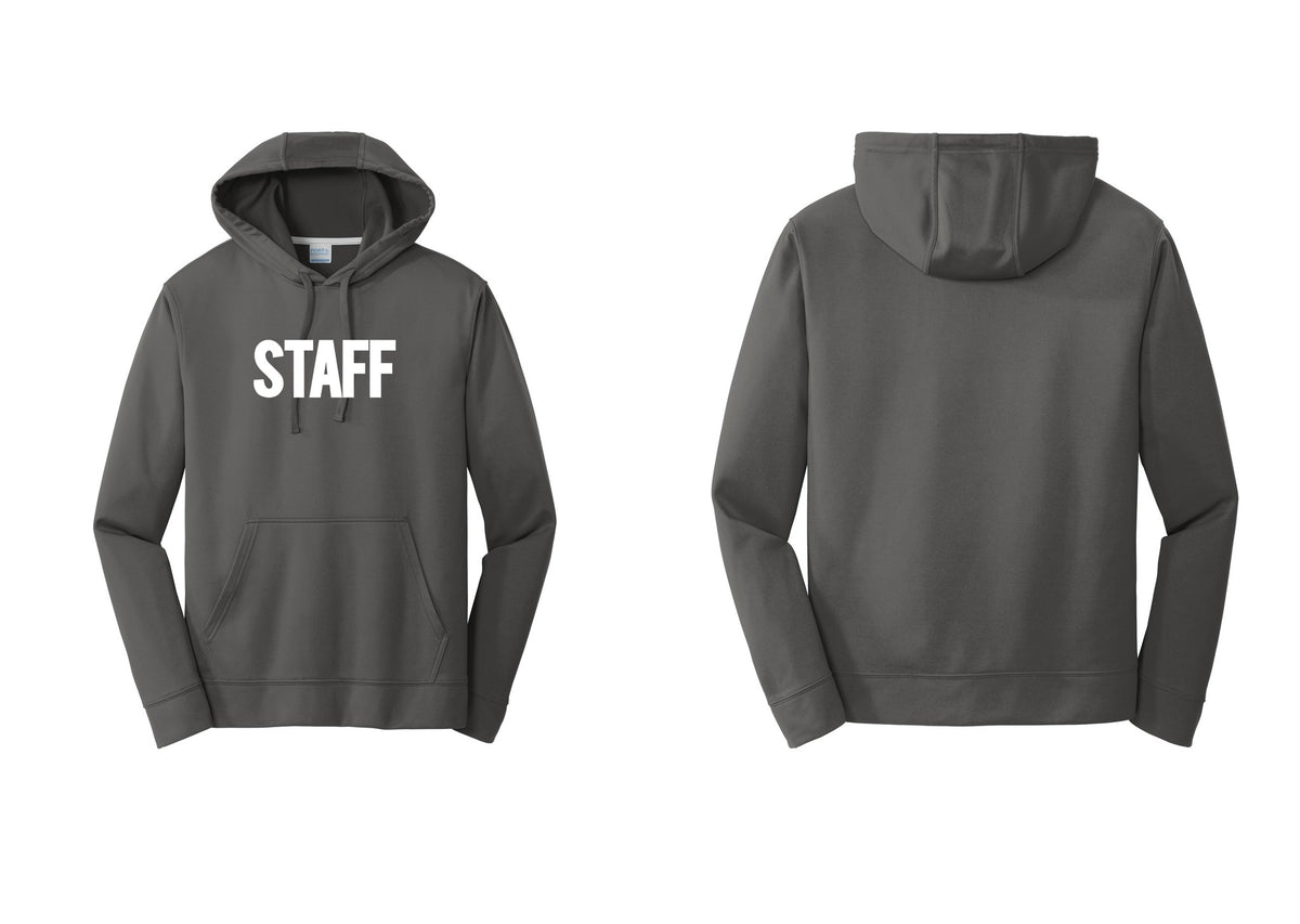 NYC Factory Staff Performance Hooded Fleece Pullover Sweatshirt (Bold) - Front Only - Charcoal