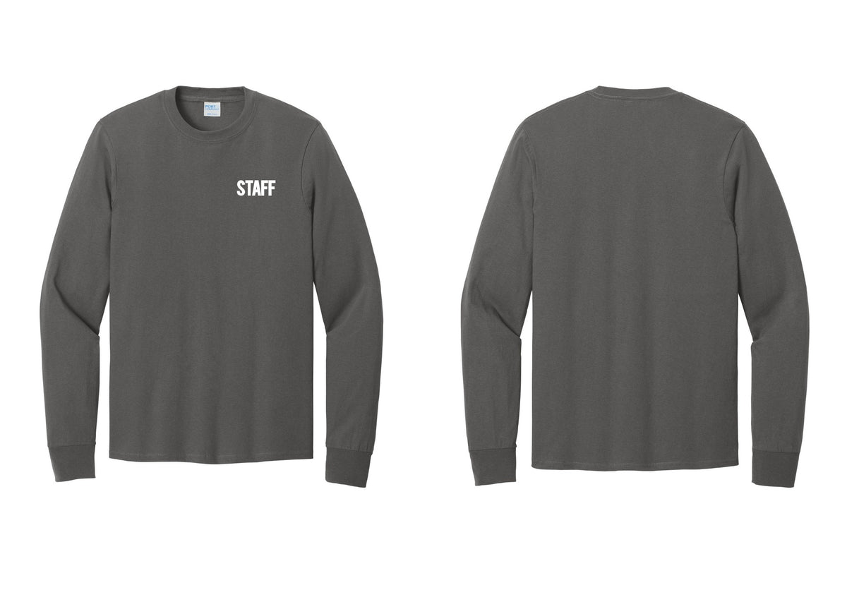 NYC Factory Staff Cotton Long Sleeve T-Shirt (Bold) - Chest Only - Charcoal