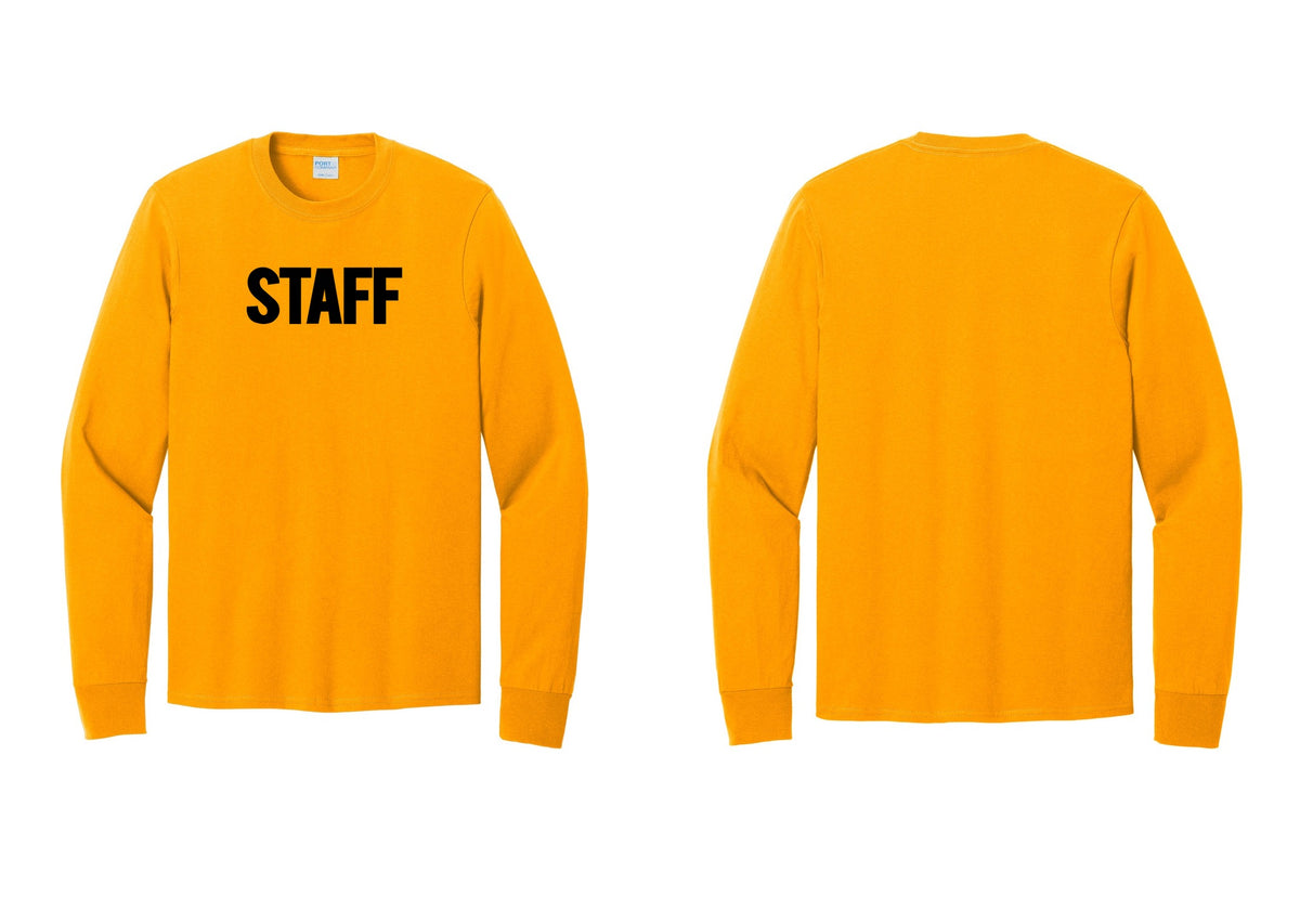 NYC Factory Staff Cotton Long Sleeve T-Shirt (Bold) - Front Only - Gold