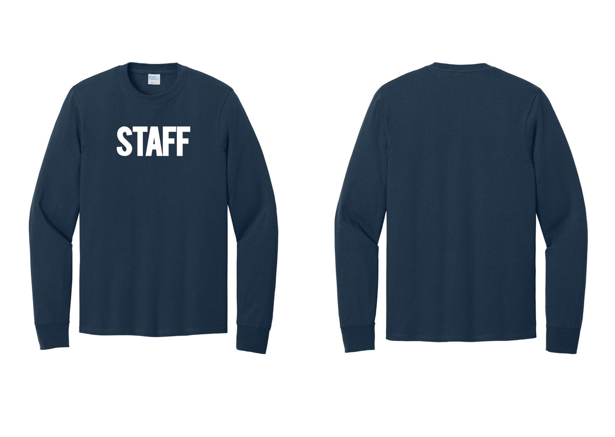 NYC Factory Staff Cotton Long Sleeve T-Shirt (Bold) - Front Only - Navy