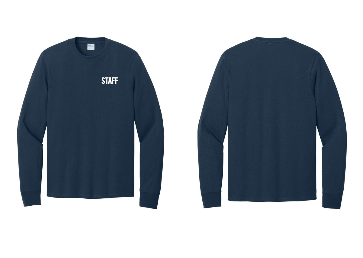 NYC Factory Staff Cotton Long Sleeve T-Shirt (Bold) - Chest Only - Navy