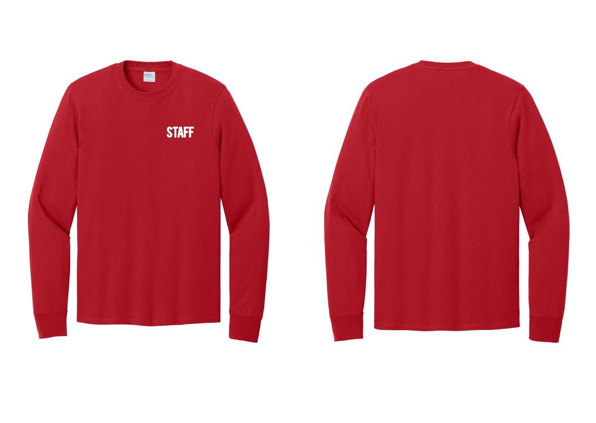 NYC Factory Staff Cotton Long Sleeve T-Shirt (Bold) - Chest Only - Red