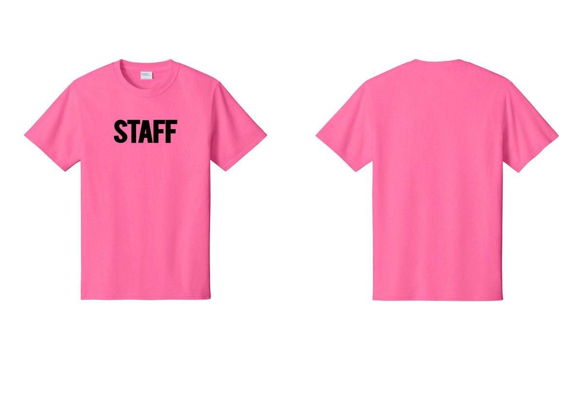 NYC Factory Staff T-Shirt, Bold Lettering - Front Only - Neon Pink