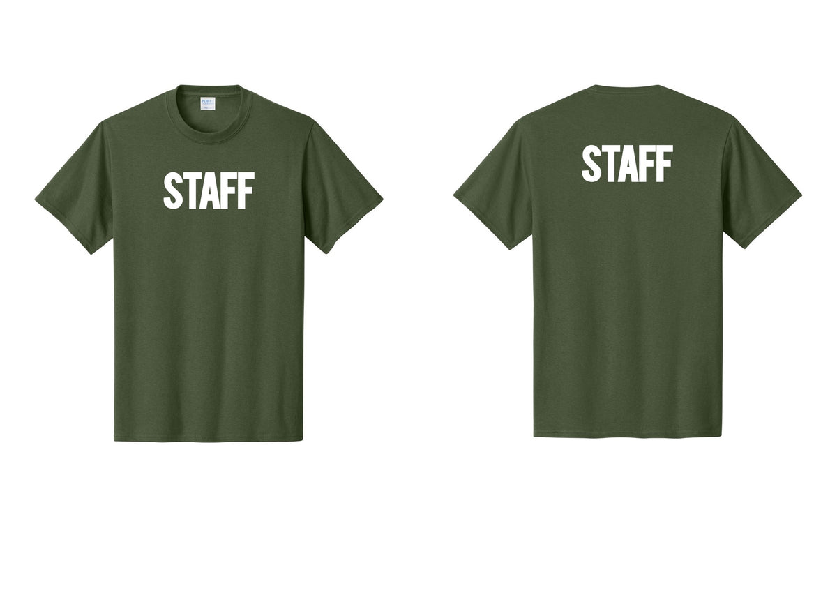 NYC Factory Staff T-Shirt, Bold Lettering - Front + Back - Olive