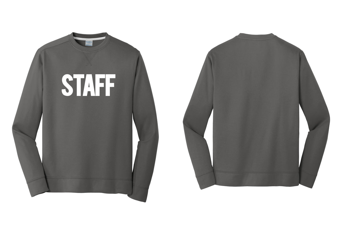 NYC Factory Staff Performance Fleece Crewneck Sweatshirt (Bold) - Front Only - Charcoal