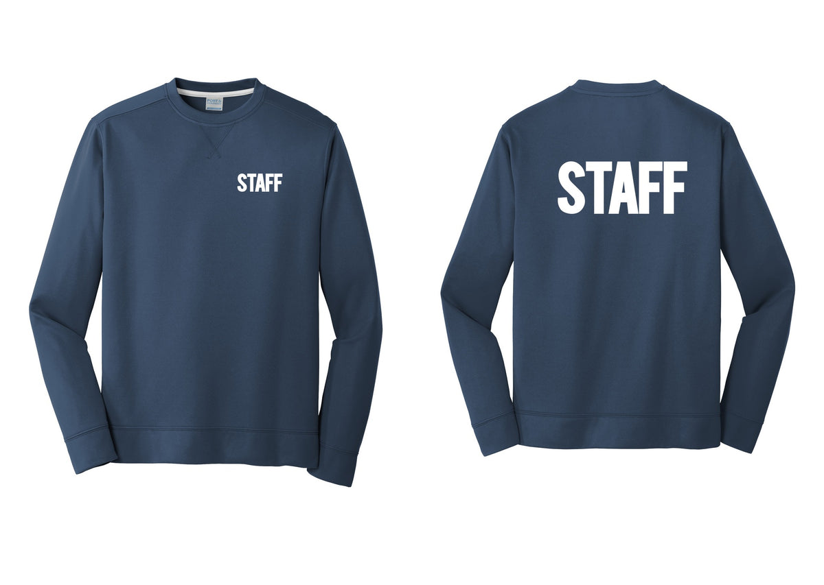 NYC Factory Staff Performance Fleece Crewneck Sweatshirt (Bold) - Chest + Back - Navy