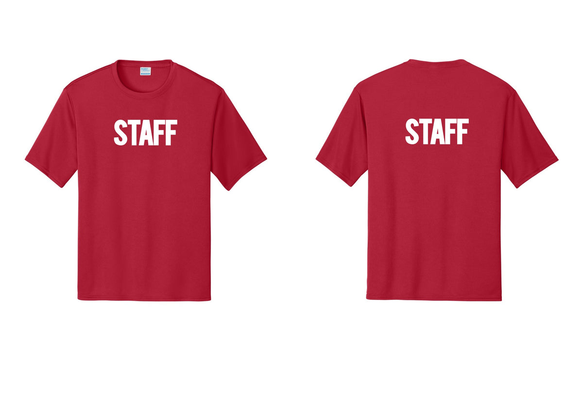 NYC Factory Staff Performance T-Shirt (Bold) - Front + Back - Red