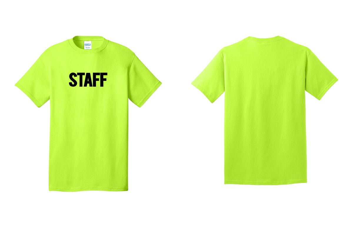 NYC Factory Staff T-Shirt, Bold Lettering - Front Only - Safety Green