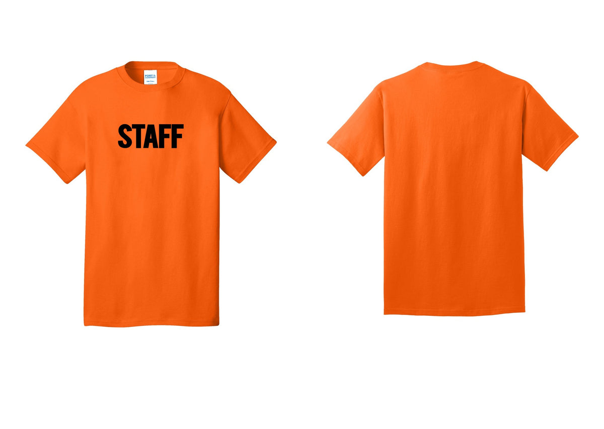 NYC Factory Staff T-Shirt, Bold Lettering - Front Only - Safety Orange
