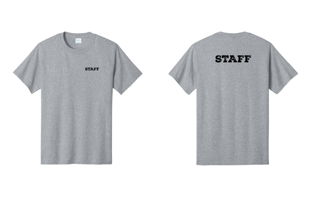 NYC Factory Staff T-Shirt, Rustic Lettering - Chest + Back - Athletic Heather