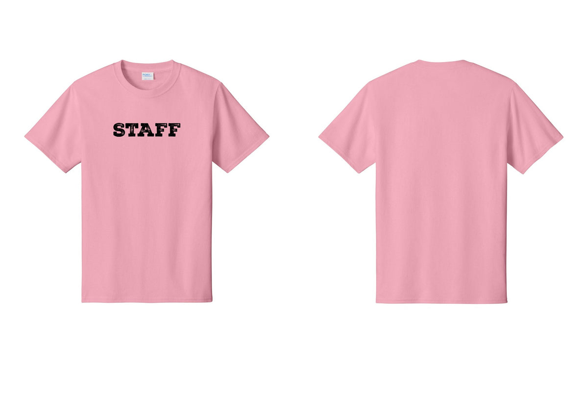 NYC Factory Staff T-Shirt, Rustic Lettering - Front Only - Candy Pink