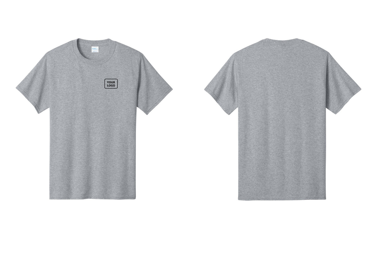 NYC Factory Custom Logo Staff T-Shirt, Rustic Lettering - Your Logo Only - Athletic Heather