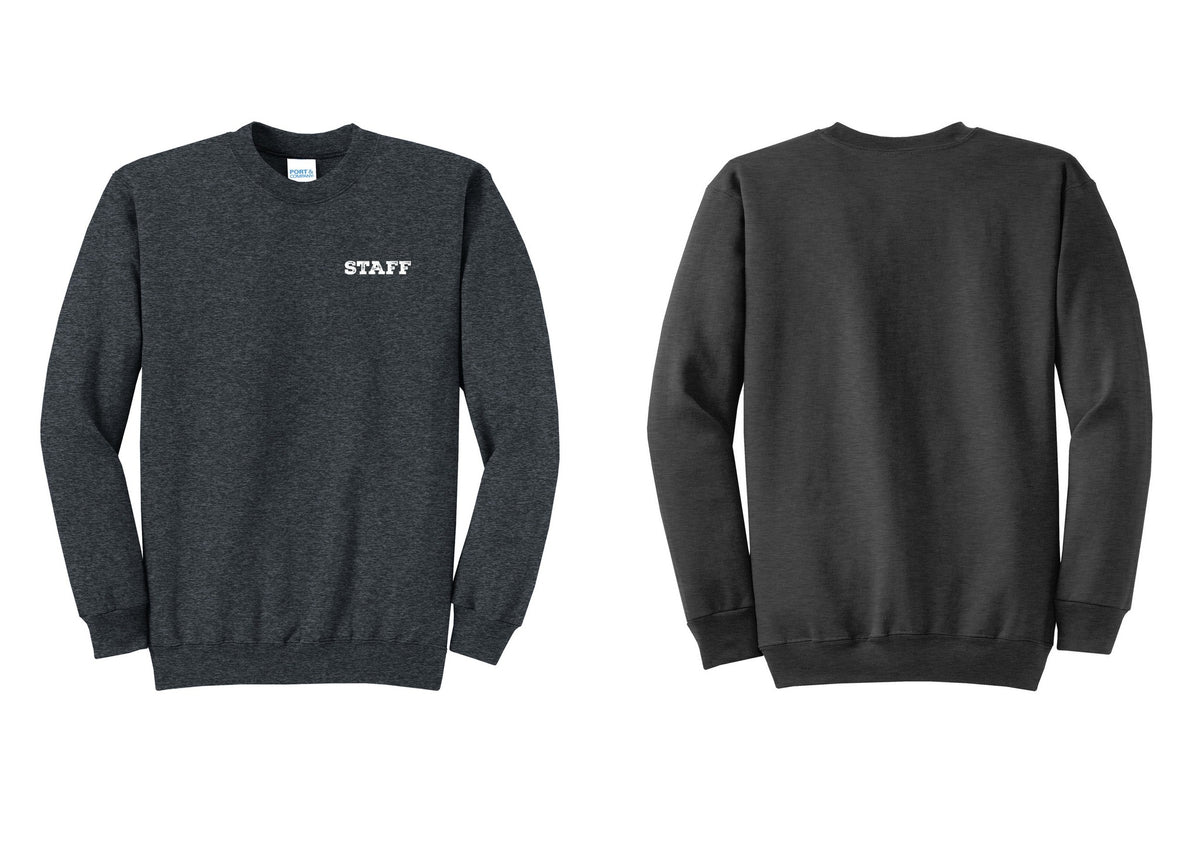 NYC Factory Staff Cotton Fleece Crewneck Sweatshirt (Rustic) - Chest Only - Dark Heather Grey