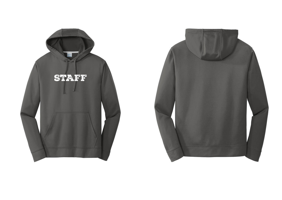 NYC Factory Staff Performance Hooded Fleece Pullover Sweatshirt (Rustic) - Front Only - Charcoal