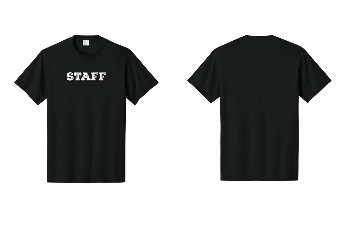 NYC Factory Staff T-Shirt, Rustic Lettering - Front Only - Black