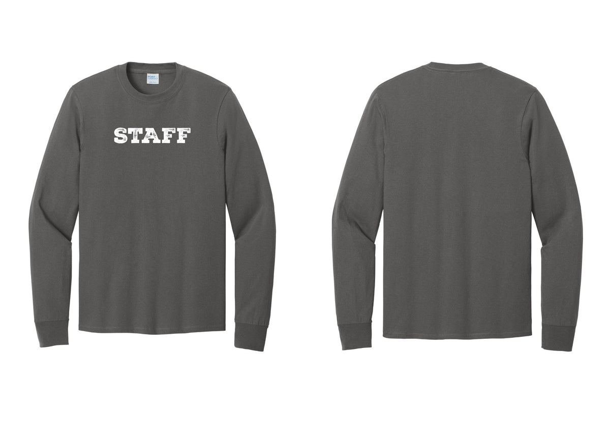 NYC Factory Staff Cotton Long Sleeve T-Shirt (Rustic) - Front Only - Charcoal