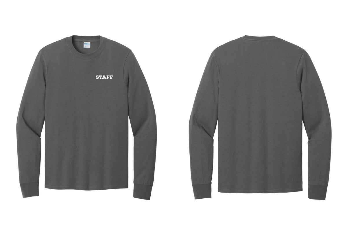 NYC Factory Staff Cotton Long Sleeve T-Shirt (Rustic) - Chest Only - Charcoal