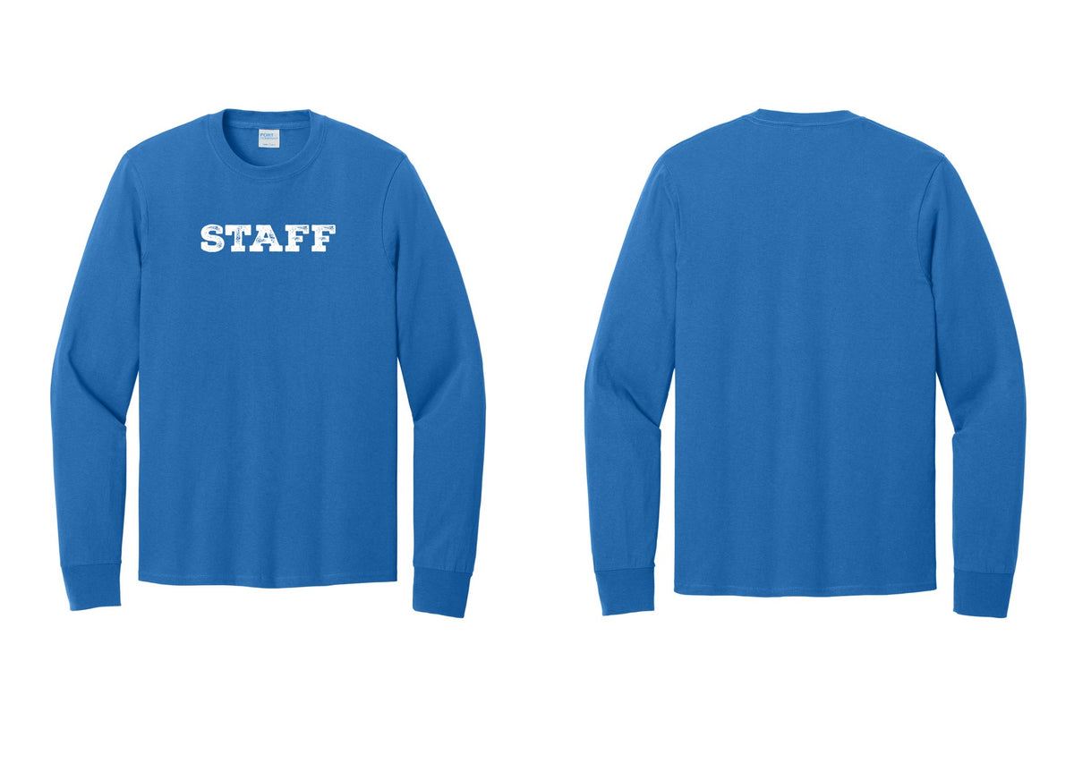 NYC Factory Staff Cotton Long Sleeve T-Shirt (Rustic) - Front Only - Royal