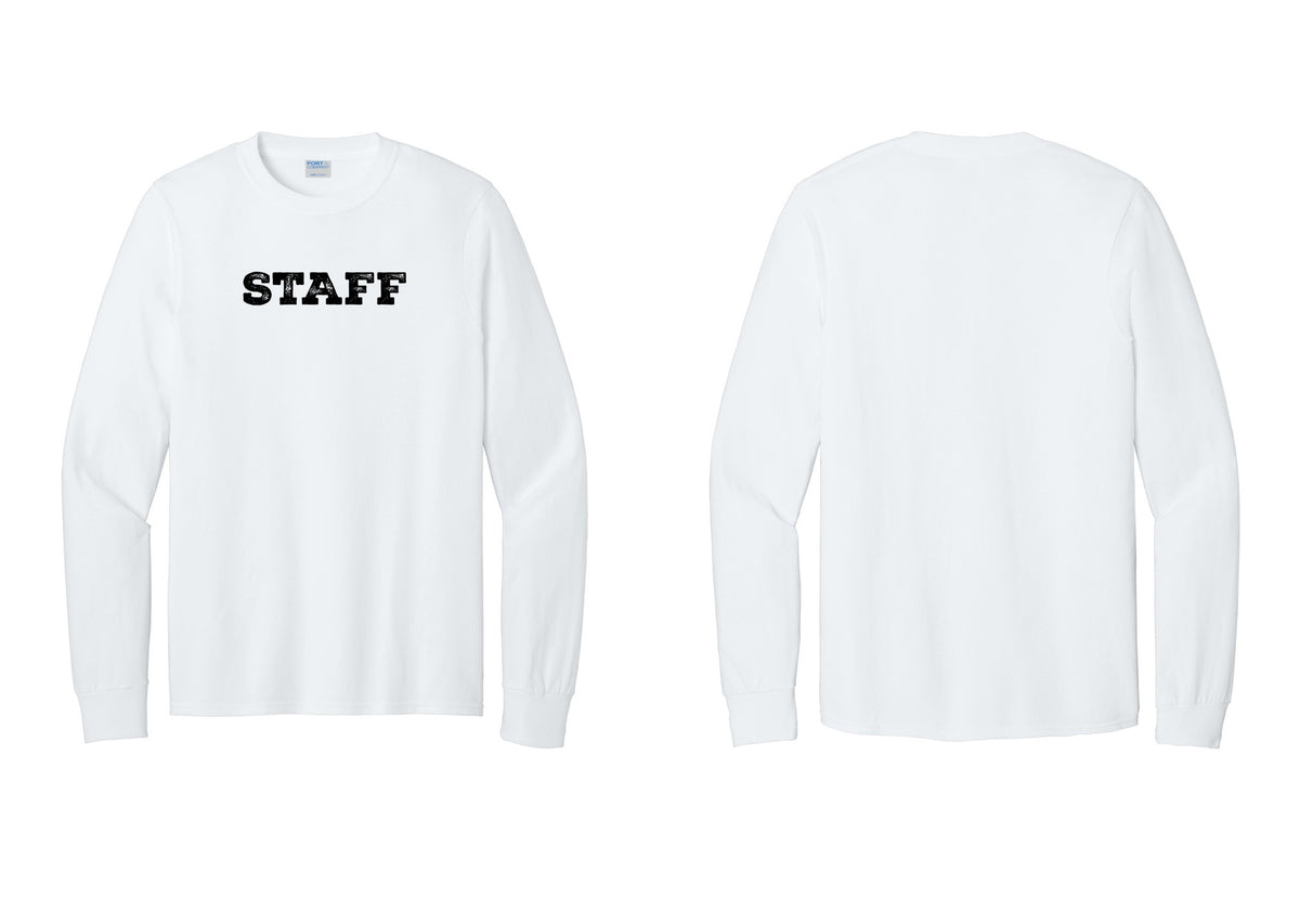 NYC Factory Staff Cotton Long Sleeve T-Shirt (Rustic) - Front Only - White