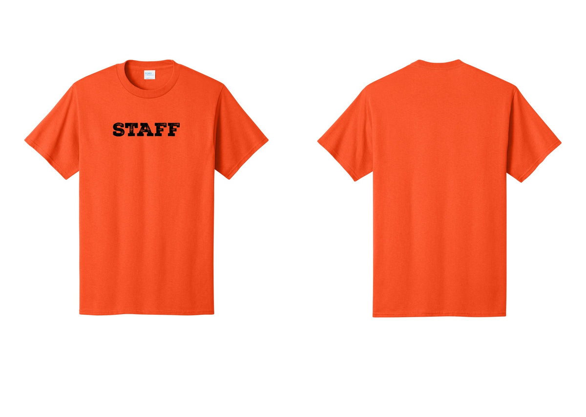 NYC Factory Staff T-Shirt, Rustic Lettering - Front Only - Orange